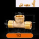 1/2" 3/4" BSP Female Male Thread Tee Type Reducing Copper Elbow Butt joint Adapter Adapter Coupler Water Pipe Plumbing Fittings|Pipe Fittings - Frontier General Hardware
