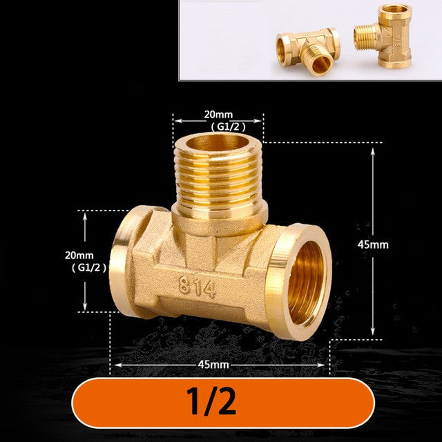 1/2" 3/4" BSP Female Male Thread Tee Type Reducing Copper Elbow Butt joint Adapter Adapter Coupler Water Pipe Plumbing Fittings|Pipe Fittings - Frontier General Hardware
