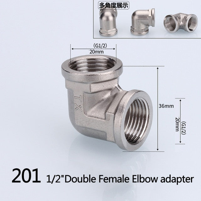 1/2" 3/4" BSP Female Male Thread Tee Type Reducing Stainless steel Elbow Butt joint adapter Adapter Coupler Plumbing fittings|Pipe Fittings - Frontier General Hardware
