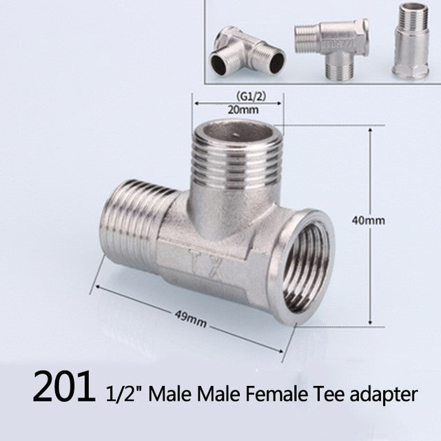 1/2" 3/4" BSP Female Male Thread Tee Type Reducing Stainless steel Elbow Butt joint adapter Adapter Coupler Plumbing fittings|Pipe Fittings - Frontier General Hardware