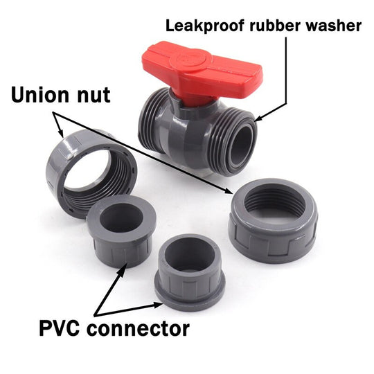 PVC Ball Valve Set 1 To 5 Pack 20 25 32 40 50 Mm Aquarium Water Pipe Fittings Garden Irrigation Adapters Frontier General Hardware