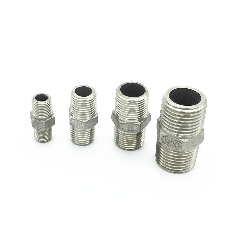 1 PCS Stainless steel External thread Straight connector 1/4" 1/2" 3/8" 1/8" hardware plumbing pipe fittings|Pipe Fittings - Frontier General Hardware