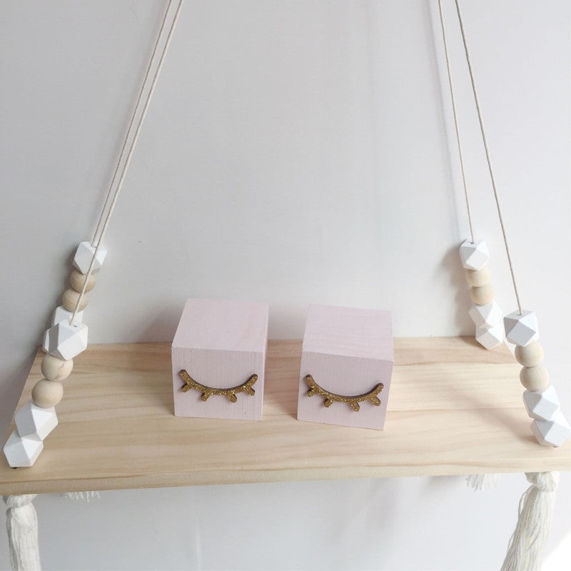 1 Pcs Wall Hanging Decor Swing Shelf Decorative Shelves Room Storage Organization personality Kids Room Wooden Beads Tassel|Decorative Shelves| - Frontier General Hardware