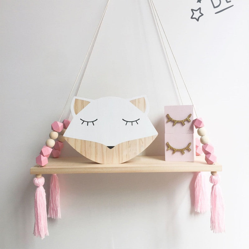 1 Pcs Wall Hanging Decor Swing Shelf Decorative Shelves Room Storage Organization personality Kids Room Wooden Beads Tassel|Decorative Shelves| - Frontier General Hardware