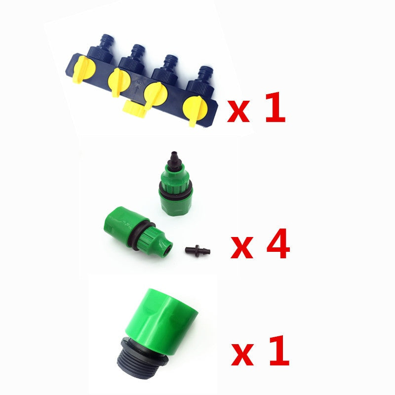 1 Set (6 Pcs) 4 Way Shunt Water pipe connector Water diverter Drip garden irrigation 4/7 or 8/11 Hose Connector Fitting|Garden Water Connectors - Frontier General Hardware