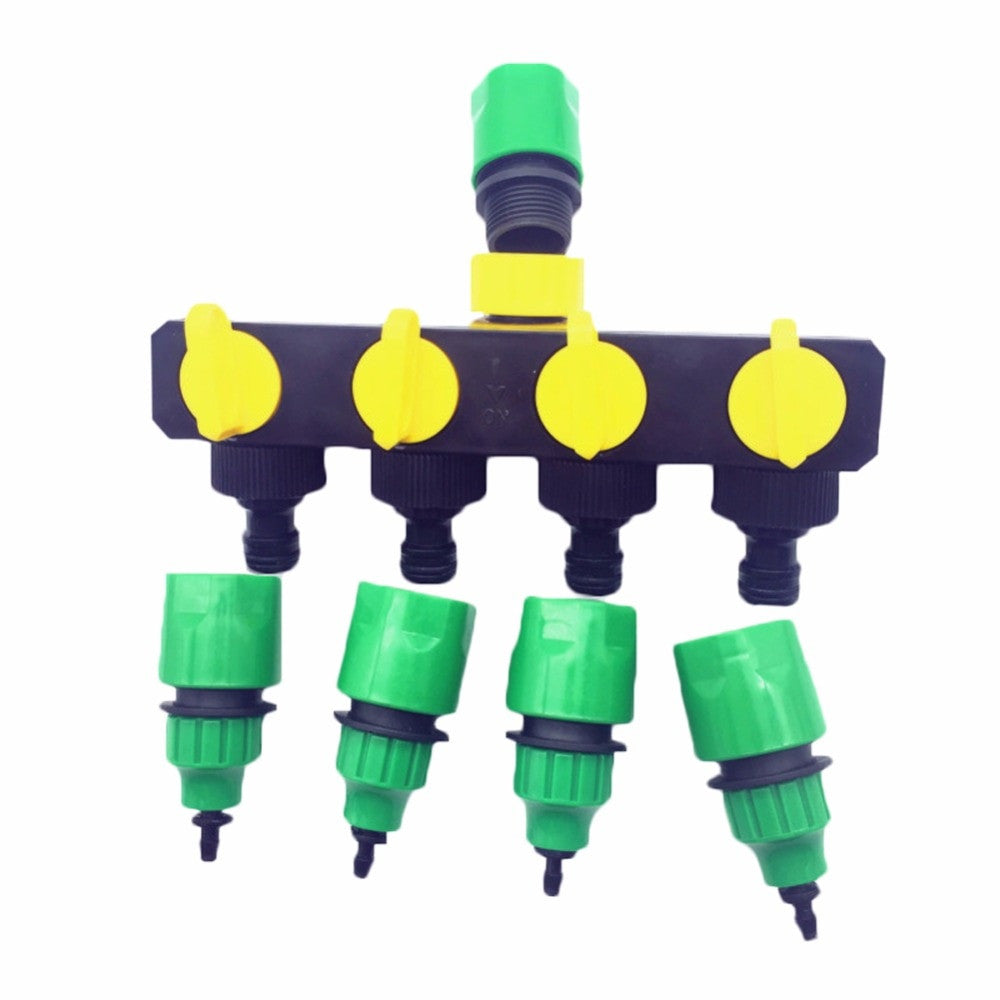 1 Set (6 Pcs) 4 Way Shunt Water pipe connector Water diverter Drip garden irrigation 4/7 or 8/11 Hose Connector Fitting|Garden Water Connectors - Frontier General Hardware