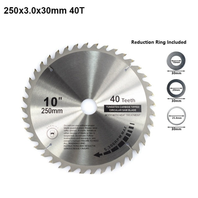 XCAN Wood Cutting Saw Blade 250 255 300 Millimeter Circular Saw Blade TCT Carbide Tipped 28 40 60 80 Teeth Multi Tool Frontier General Hardware