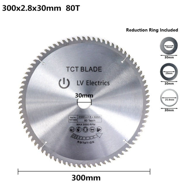 XCAN Wood Cutting Saw Blade 250 255 300 Millimeter Circular Saw Blade TCT Carbide Tipped 28 40 60 80 Teeth Multi Tool Frontier General Hardware