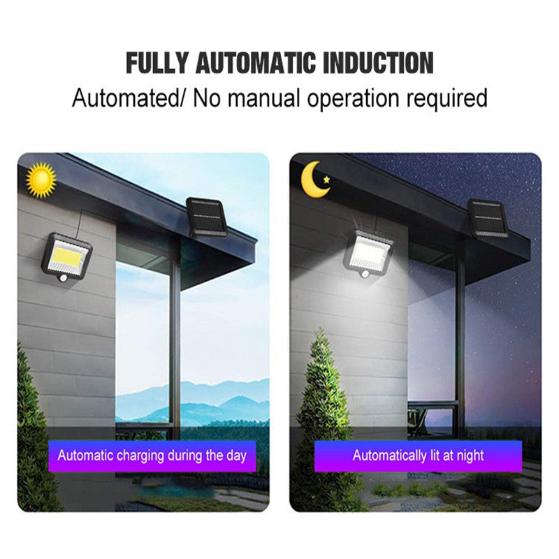 120/128 COB LED Solar Light PIR Motion Sensor Outdoor Lighting Garage Security Light Garden Decoration Solar Wall Lamp Spotlight|Solar Lamps - Frontier General Hardware