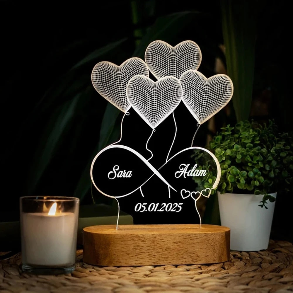 Personalized 3D Photo Lamp With Custom Photo And Text 3D Night Light Gift For Valentines Day Anniversary Birthday Frontier General Hardware