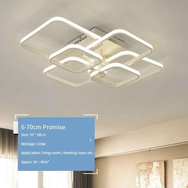 New led Chandelier Lights For Living Room Dining Kitchen Bedroom Home Modern Rectangle Ceiling Lamp Lighting Fixtures|Chandeliers