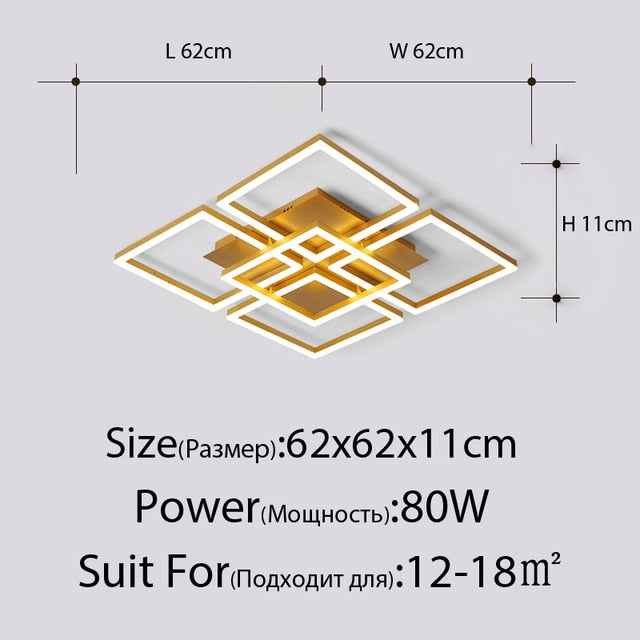Modern LED chandelier lamps for the living room Home golden color lamps for the bedroom with remote control dimming dining room|Chandeliers