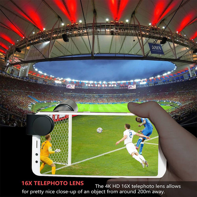 16X Zoom Telephoto Lens 4K HD Monocular Telescope Aluminum Alloy Shell Phone Camera Lens for iPhone Samsung Smartphone Mobile|Mobile Phone Lens - Frontier General Hardware