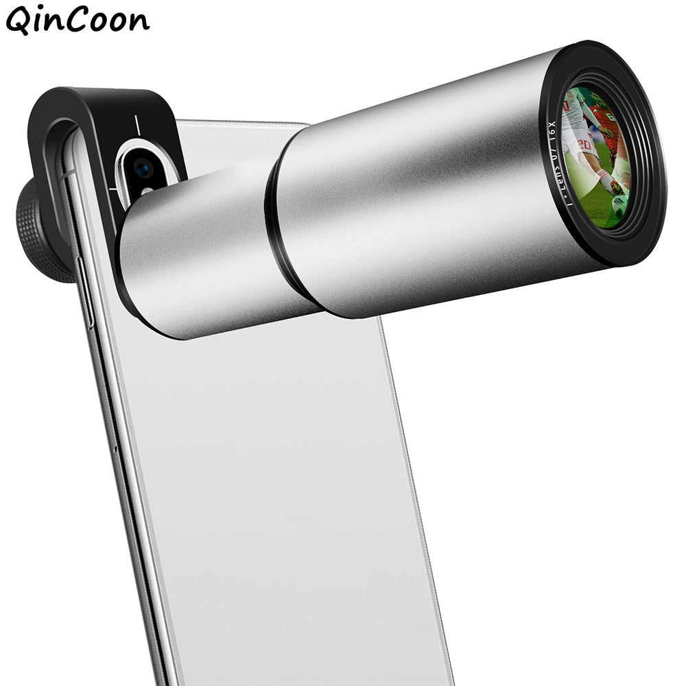 16X Zoom Telephoto Lens 4K HD Monocular Telescope Aluminum Alloy Shell Phone Camera Lens for iPhone Samsung Smartphone Mobile|Mobile Phone Lens - Frontier General Hardware