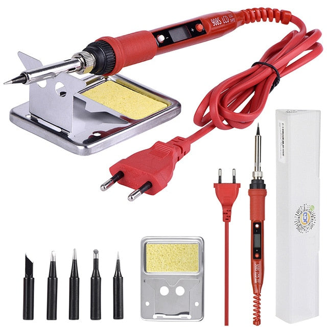 JCD soldering iron Plastic box set temperature adjustable 220V 80W Welding rework tools kit with ESD Heat Insulation Working Mat|Electric Soldering Irons - Frontier General Hardware