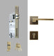 Dooroom Brass Door Lever American Nordic Modern Solid Wood Interior Door Lock Bedroom Split Mechanical Set Handle Black Square|Door Locks