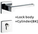 Dooroom Brass Door Lever American Nordic Modern Solid Wood Interior Door Lock Bedroom Split Mechanical Set Handle Black Square|Door Locks