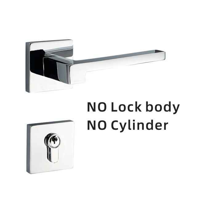 Dooroom Brass Door Lever American Nordic Modern Solid Wood Interior Door Lock Bedroom Split Mechanical Set Handle Black Square|Door Locks