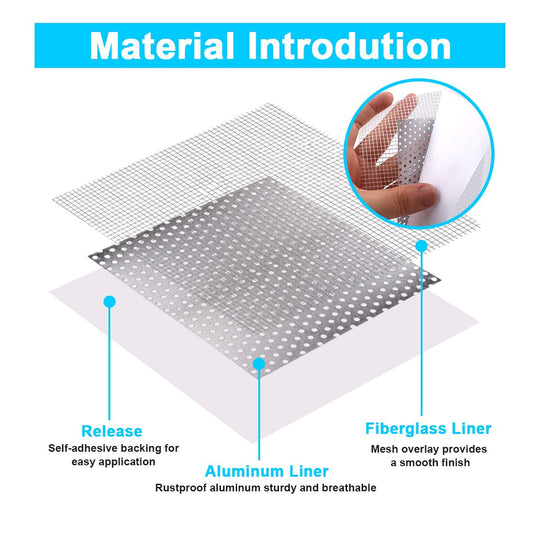 1pc Mesh Wall Repair Patch Adhesive Fix Net Drywall Hole Ceiling Plaster Damage Aluminum Plate Repair Patch 4/6/8 Inch - Tile Grout Frontier General Hardware