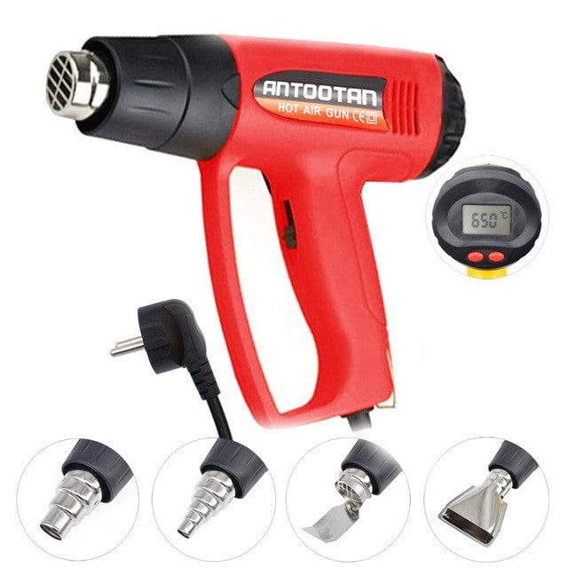 2000W 220V EU Industrial Electric Hot Air Gun Thermoregulator Heat Guns LCD Display Shrink Wrapping Thermal power tool|heat gun lcd|heat gunheat shrink gun - Frontier General Hardware
