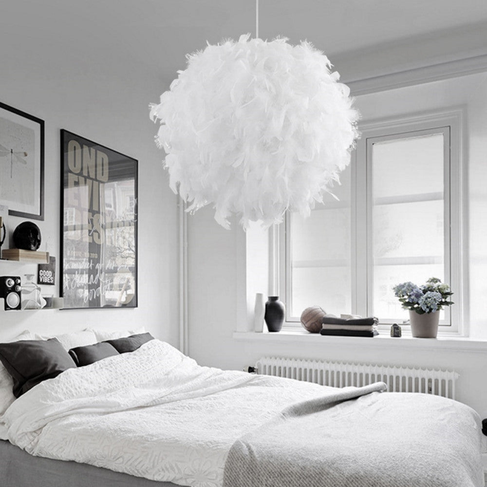 220V Modern Pendant Ceiling Lamp Feather Ceiling Droplight Bedroom Study Room Decoration Creative Chandelier Hanging Lamp|Pendant Lights| - Frontier General Hardware