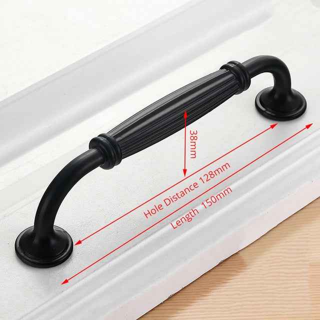 KAK American Style Black Cabinet Handles Solid Aluminum Alloy Kitchen Cupboard Pulls Drawer Knobs Furniture Handle Hardware|Cabinet Pulls