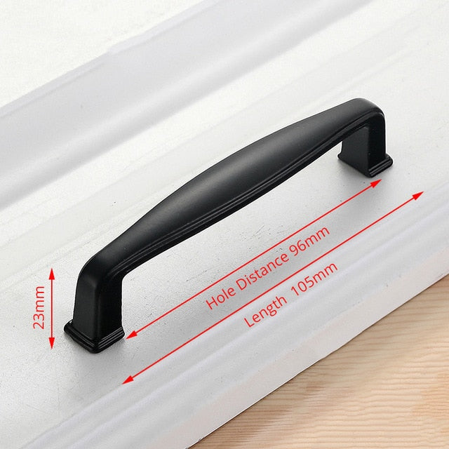 KAK American Style Black Cabinet Handles Solid Aluminum Alloy Kitchen Cupboard Pulls Drawer Knobs Furniture Handle Hardware|Cabinet Pulls - Frontier General Hardware