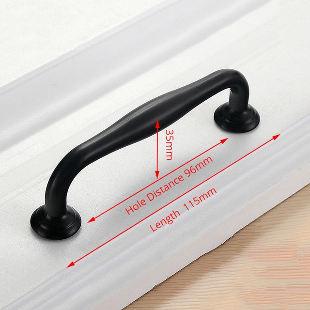 KAK American Style Black Cabinet Handles Solid Aluminum Alloy Kitchen Cupboard Pulls Drawer Knobs Furniture Handle Hardware|Cabinet Pulls - Frontier General Hardware