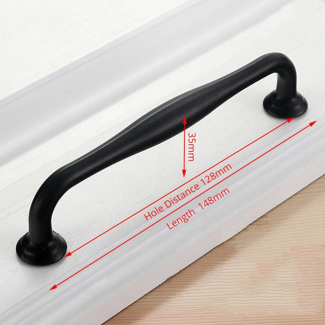 KAK American Style Black Cabinet Handles Solid Aluminum Alloy Kitchen Cupboard Pulls Drawer Knobs Furniture Handle Hardware|Cabinet Pulls - Frontier General Hardware