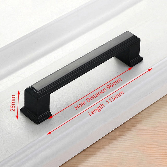KAK American Style Black Cabinet Handles Solid Aluminum Alloy Kitchen Cupboard Pulls Drawer Knobs Furniture Handle Hardware|Cabinet Pulls - Frontier General Hardware