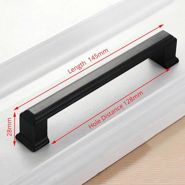 KAK American Style Black Cabinet Handles Solid Aluminum Alloy Kitchen Cupboard Pulls Drawer Knobs Furniture Handle Hardware|Cabinet Pulls - Frontier General Hardware