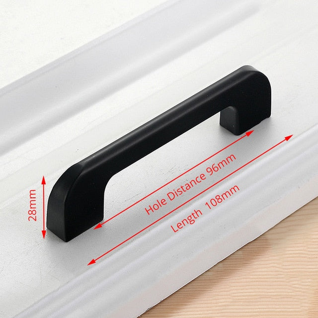 KAK American Style Black Cabinet Handles Solid Aluminum Alloy Kitchen Cupboard Pulls Drawer Knobs Furniture Handle Hardware|Cabinet Pulls - Frontier General Hardware