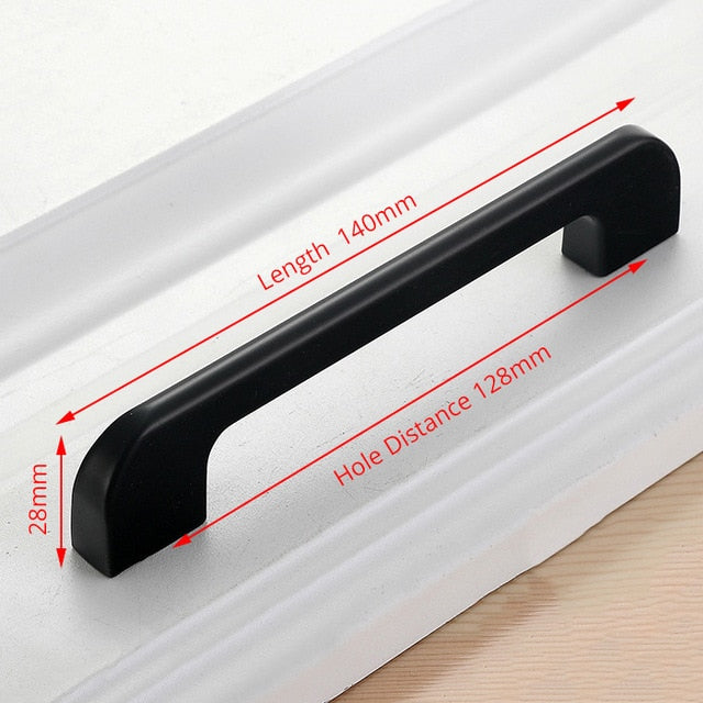 KAK American Style Black Cabinet Handles Solid Aluminum Alloy Kitchen Cupboard Pulls Drawer Knobs Furniture Handle Hardware|Cabinet Pulls - Frontier General Hardware