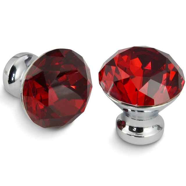 KAK 30mm Kitchen Cabinet Handles Diamond Shape Design Crystal Glass Knobs Cupboard Pulls Drawer Knobs Furniture Handle Hardware|Cabinet Pulls