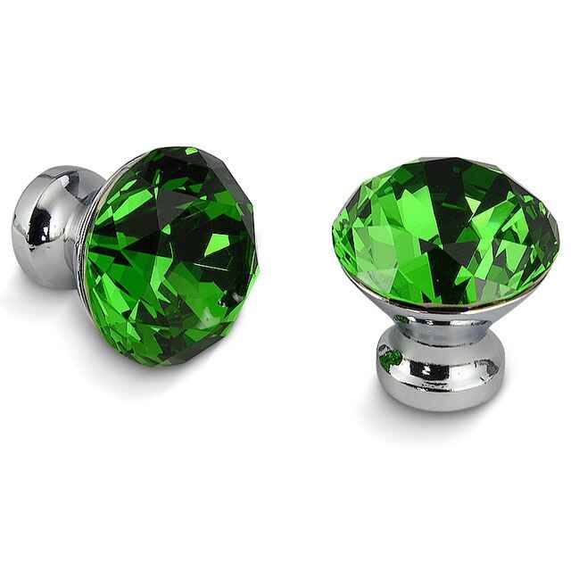 KAK 30mm Kitchen Cabinet Handles Diamond Shape Design Crystal Glass Knobs Cupboard Pulls Drawer Knobs Furniture Handle Hardware|Cabinet Pulls