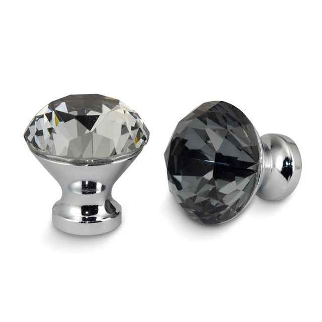 KAK 30mm Kitchen Cabinet Handles Diamond Shape Design Crystal Glass Knobs Cupboard Pulls Drawer Knobs Furniture Handle Hardware|Cabinet Pulls