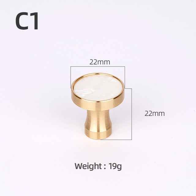 Brass Furniture Handles Elegant Door Knobs and Handles for Cabinet Kitchen Cupboard Drawer Pulls Wall Hanging Hooks Shell Resin|Cabinet Pulls
