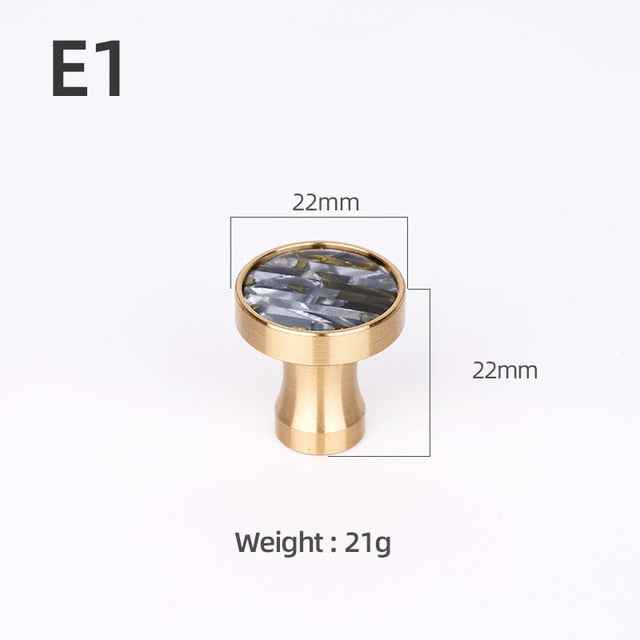Brass Furniture Handles Elegant Door Knobs and Handles for Cabinet Kitchen Cupboard Drawer Pulls Wall Hanging Hooks Shell Resin|Cabinet Pulls