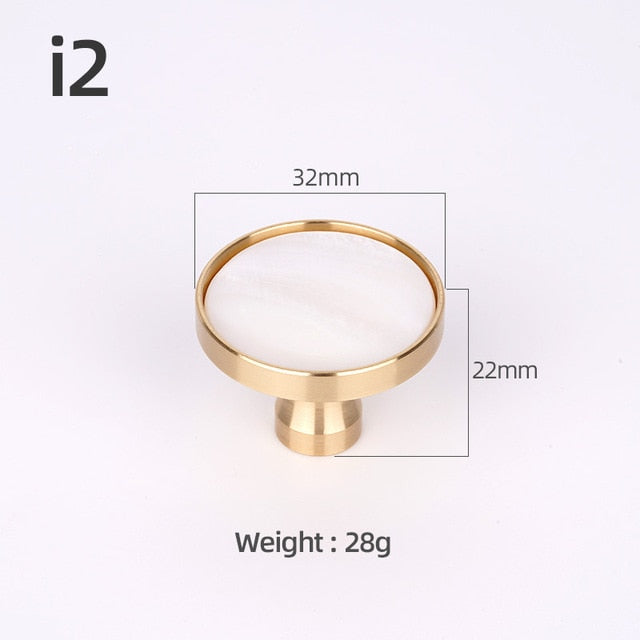 Brass Furniture Handles Elegant Door Knobs and Handles for Cabinet Kitchen Cupboard Drawer Pulls Wall Hanging Hooks Shell Resin|Cabinet Pulls - Frontier General Hardware
