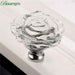 bowarepro 50MM Crystal Rose Glass Handle Cabinet Knob Drawer Pull Handle Kitchen Door Wardrobe Hardware Furniture Knobs Handles|Cabinet Pulls