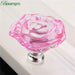 bowarepro 50MM Crystal Rose Glass Handle Cabinet Knob Drawer Pull Handle Kitchen Door Wardrobe Hardware Furniture Knobs Handles|Cabinet Pulls