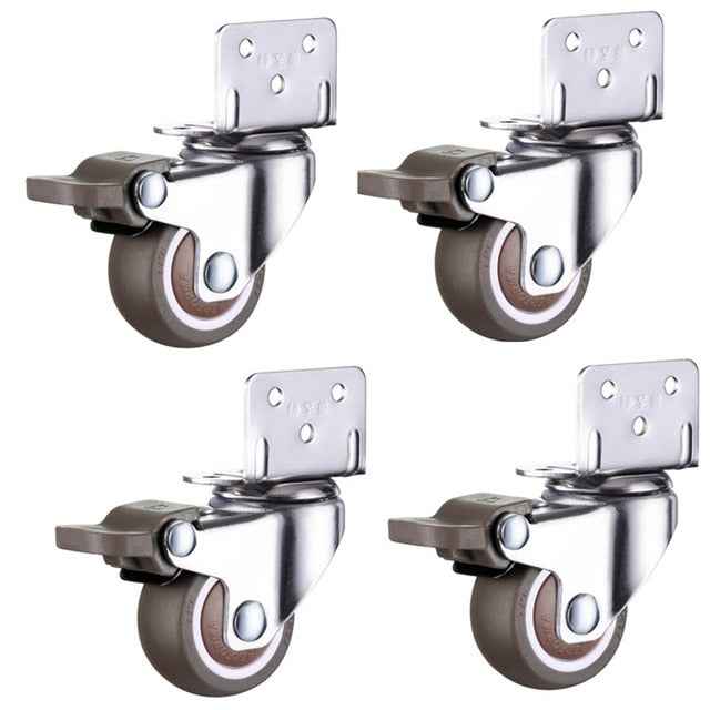 4pcs Furniture Casters Wheels Soft Rubber Swivel Caster Quite Roller wheels for trolley Baby Crib Bed Wheels Household Accessory|Casters