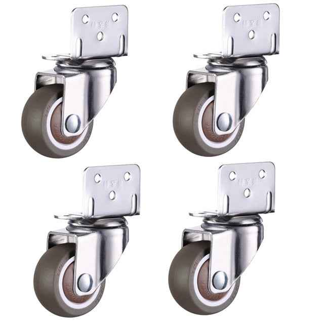 4pcs Furniture Casters Wheels Soft Rubber Swivel Caster Quite Roller wheels for trolley Baby Crib Bed Wheels Household Accessory|Casters