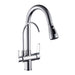 Deck Mounted Black Kitchen Faucets Pull Out Hot Cold Water Filter Tap for Kitchen Three Ways Sink Mixer Kitchen Faucet ELK9139B|Kitchen Faucets