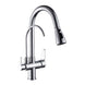 Deck Mounted Black Kitchen Faucets Pull Out Hot Cold Water Filter Tap for Kitchen Three Ways Sink Mixer Kitchen Faucet ELK9139B|Kitchen Faucets