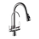 Deck Mounted Black Kitchen Faucets Pull Out Hot Cold Water Filter Tap for Kitchen Three Ways Sink Mixer Kitchen Faucet ELK9139B|Kitchen Faucets