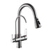 Deck Mounted Black Kitchen Faucets Pull Out Hot Cold Water Filter Tap for Kitchen Three Ways Sink Mixer Kitchen Faucet ELK9139B|Kitchen Faucets