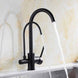 Deck Mounted Black Kitchen Faucets Pull Out Hot Cold Water Filter Tap for Kitchen Three Ways Sink Mixer Kitchen Faucet ELK9139B|Kitchen Faucets