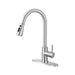 Kitchen Faucet Pull Down Single Handle Spring Kitchen Mixer Sink Faucet Nickel Brushed Stainless Steel Hot & Cold Water Taps|Kitchen Faucets