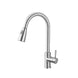 Kitchen Faucet Pull Down Single Handle Spring Kitchen Mixer Sink Faucet Nickel Brushed Stainless Steel Hot & Cold Water Taps|Kitchen Faucets